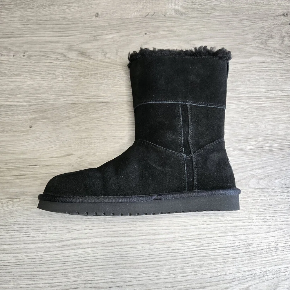 UGG Koolaburra Aribel Short Black Suede Women's Size 8 New in Box Faux Fur - Picture 4 of 11